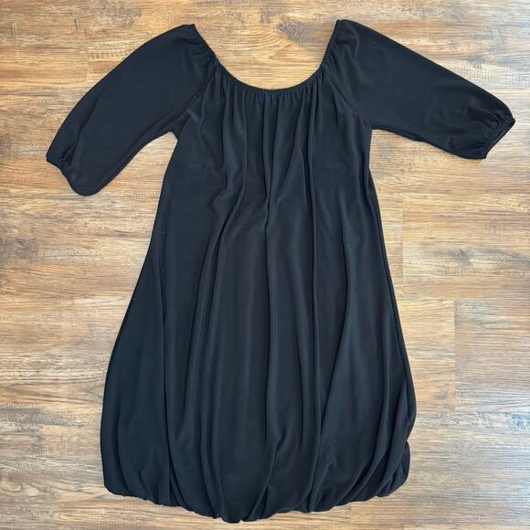 White House Black Market size XS stretchy black knee length dress - Picture 3 of 12